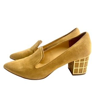 Escarpins Brian Atwood Hanna - Taille US 7.5, Daim Beige, Lacets, Talon Ultra Haut, Occasion